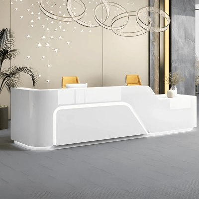 Quầy lễ tân cao cấp hiện đại có đèn LED NTVP-HC012 | Giá theo Md