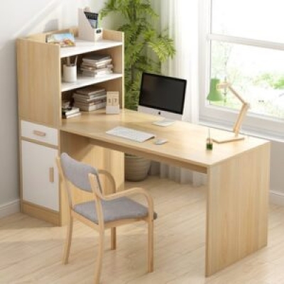 Bàn làm việc chữ L kèm kệ sách, tủ lưu trữ hiện đại NTVP-HC011 | Giá theo Md