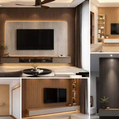 Vách Lam Sóng Gỗ MDF Chống Ẩm Phủ Veneer Trang Trí Phòng Khách NTPK-HC003 | Giá theo m2